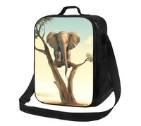 Insulated Lunch Bag for Women Men Lunchbox Little Elephant on Tree Reusable Lunch Box Leakproof Cooler Bag with Adjustable Shoulder Strap Lunch Tote Bags for Work, Travel,Outdoor