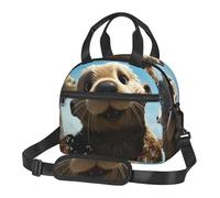 Insulated Lunch Bag for Women Men Lunchbox Lovely Sea Otter Reusable Lunch Box Leakproof Cooler Bag with Adjustable Shoulder Strap Lunch Tote Bags for Work,Travel,Outdoor