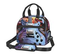 Insulated Lunch Bag for Women Men Lunchbox Magic Electric Guitar Music Reusable Lunch Box Leakproof Cooler Bag with Adjustable Shoulder Strap Lunch Tote Bags for Work,Travel,Outdoor