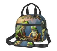 Insulated Lunch Bag for Women Men Lunchbox Many Frogs Sing on The Branches Reusable Lunch Box Leakproof Cooler Bag with Adjustable Shoulder Strap Lunch Tote Bags for Work,Travel,Outdoor