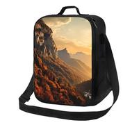 Insulated Lunch Bag for Women Men Lunchbox Mountains in The Sunset Reusable Lunch Box Leakproof Cooler Bag with Adjustable Shoulder Strap Lunch Tote Bags for Work, Travel,Outdoor