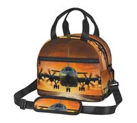 Insulated Lunch Bag for Women Men Lunchbox Plane Landing on Runways Reusable Lunch Box Leakproof Cooler Bag with Adjustable Shoulder Strap Lunch Tote Bags for Work,Travel,Outdoor