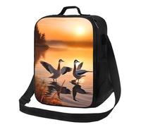 Insulated Lunch Bag for Women Men Lunchbox Seagulls by The Lake in The Sunset Reusable Lunch Box Leakproof Cooler Bag with Adjustable Shoulder Strap Lunch Tote Bags for Work, Travel,Outdoor