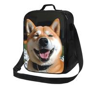 Insulated Lunch Bag for Women Men Lunchbox Shiba Inu Smile Tongue Out Reusable Lunch Box Leakproof Cooler Bag with Adjustable Shoulder Strap Lunch Tote Bags for Work, Travel,Outdoor