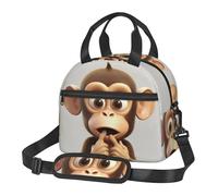 Insulated Lunch Bag for Women Men Lunchbox The silent monkey Reusable Lunch Box Leakproof Cooler Bag with Adjustable Shoulder Strap Lunch Tote Bags for Work,Travel,Outdoor