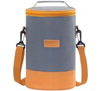 Insulated Lunch Bag, Large 6.6L Cooler Bag with Shoulder Strap, Waterproof Ox, Thermal Tote, for Camping, Picnic, Office, Black Blue Orange Gray(Orange + Gray)