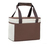 Insulated Lunch Bag Large Capacity, Multi-Compartment Cooler Bag, for Work Picnic Camping, Sturdy 600D Ox, Food Tote with Thickened Handle to Keep Meals(Brown-S)