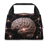 Insulated Lunch Bag Large Capacity Thermal Tote for Men & Women, Leak-Proof Lightning And Brain Lunch Tote Bag for Work, Picnic, Travel
