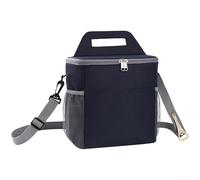 Insulated Lunch Bag Large Capacity Thickened Oxford Cloth Cooler Tote With Peva Lining For Office Work School Picnic Camping Outdoor Travel Food Storage Black(B)