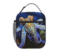 Insulated Lunch Bag Lunch Box for Men Women Blue Ringed Octopus Lunchbox Lunch Tote Bag for Picnic Working