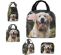 Insulated Lunch Bag Lunch Box for Men Women Funny Golden Retriever Lunchbox Lunch Tote Bag for Picnic Working