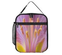 Insulated Lunch Bag Lunch Box for Women Lunch Bag with Side Pocket Stamen Inside Lily Lunch Tote Bags Lunchbox
