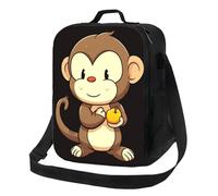 Insulated Lunch Bag Lunch Box for Women Men Leakproof Thermal Lunch Tote Bag with Adjustable Shoulder Strap Lunch Cooler Bag Cartoon monkey holding fruit Reusable Lunch Container for Travel