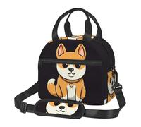 Insulated Lunch Bag Lunch box for Women Men Reusable Cooler Bag Cartoon Shiba Inu Lunch Tote Bag for Work