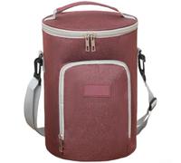 Insulated Lunch Bag Thermal Cooler Box with Foil Lining Waterproof Ox, Tote, for School Picnic Camping Office Travel Black Gray Wine Red Dark Blue(Wine Red -S)