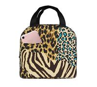 Insulated Lunch Bag Tiger Prints Zebra Picnic Lunch Box Organizer Waterproof Reusable Thermal Bags, for Work, Picnic, Food, Office, 20x22cm