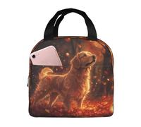 Insulated Lunch Bag Women Men - Autumn Maple Leaf Golden Retriever Cute Lunch Box for Women Men, Reusable Insulated Leakproof Thermal Lunch Tote, Lunch Containers for Travel Work School Picnic Outdoor