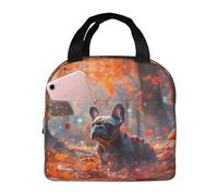 Insulated Lunch Bag Women Men - Maple Leaf Mushroom French Bulldog Cute Lunch Box for Women Men, Reusable Insulated Leakproof Thermal Lunch Tote, Lunch Containers for Travel Work School Picnic Outdoor