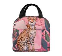 Insulated Lunch Bags For Men Women - Travel Lunch Box For Men Women, Cheetah On Toilet Humor Art Soft Lunch Tote Bag For Women Men
