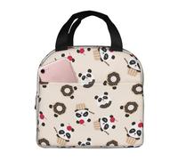 Insulated Lunch Bags For Men Women - Travel Lunch Box For Men Women, Donut Panda Print Soft Lunch Tote Bag For Women Men