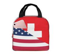 Insulated Lunch Bags For Men Women - Travel Lunch Box For Men Women, Usa Switzerland Soft Lunch Tote Bag For Women Men