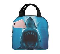 Insulated Lunch Bags for Men Women Work - Open-Mouthed Shark Small Adult Lunch Box for Men Women, Fashion Soft Cooler Bags Insulated for Travel, Lunch Tote Bag for Women Men