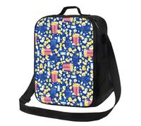 Insulated Lunch Bags for Women Men Work - Cute Popcorn No.1001 Small Lunch Box for Women Men, Soft Cooler Bag Insulated, Adult Lunch Tote Bag with Adjustable Shoulder Strap