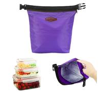 Insulated Lunch Bags Waterproof Leakproof Small Cooler Bag with Buckle Clasp ＆ Handle Keep Foods Warm/Cool for 2-4 Hours for School Picnic Travel Purple