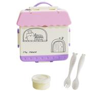 Insulated Lunch Box - 7.87 Inch Meal Container for Food, Microwave Safe Design with 4 Spacious Separate Compartments, Thermal Pack for Daycare, Gym, Beach, A