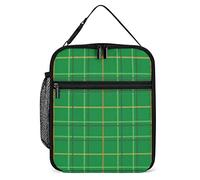 Insulated Lunch Box Classic Green Irish Tartan Small Lunch Bag St Patrick’s Day Thermal Reusable Work Lunch Cooler for Men Women Office