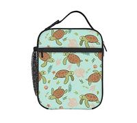Insulated Lunch Box Cute Sea Turtles Reusable Lunch Bag with Shoulder Strap for Women/Men/Girls/Boys Lunchbox Meal Tote Bag