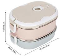 Insulated Lunch Box for Adults, Stainless Steel Bento Box 1800ml, Portable Double Layer Food Container for Picnic Travel, Eco-Friendly Lunch Box