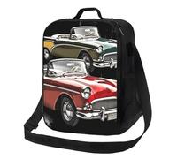 Insulated Lunch Box for Men & Women-Leak-Proof Lunch Bag Large Capacity LunchBox Classic Car Roadsters Old Fashioned Cooler Food Lunch Containers Reusable Lunch Tote Bag for Work, Picnic ,Travel