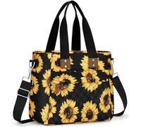 Insulated Lunch Box for Women & Men - Large Thermal Lunch Bag Women with Removable Shoulder Strap, Reusable Lunch Cooler Tote Bags Purse for Adults Work, Picnic, Hiking, Beach, Travel, LargeSunflower