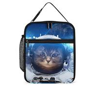 Insulated Lunch Box Space Cat Small Lunch Bag Planet Animal Thermal Reusable Work Lunch Cooler for Men Women Office