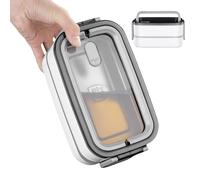 Insulated Lunch Box Stainless Steel Lunch Box with Compartments | Stackable Lunch Box for Adults,Double Layer Grid Thermal Insulated Lunch Box for School, Large