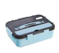 Insulated Lunch Box,Stainless Steel Lunch Box With Lid,Separate Soup Bowl,Four/five Compartment Portable Box,Leak-proof Lunch Box Set,Suitable for Work and Travel(Blue,Three grids)