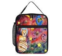 Insulated Lunch Box Watercolor Corgi Puppy Small Lunch Bag Jupiter Planets Thermal Reusable Work Lunch Cooler for Men Women Office
