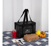 Insulated Lunch Box Woven Build 35x23x26cm Black(43 * 30 * 31CM)
