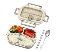 Insulated Lunch Boxes - 4-Compartment Stainless Steel Lunch Box - Zoned to Prevent Cross-Contamination of Flavors Leak-Proof and Heat-Insulating for Schools Companies Travel Microwave Heating