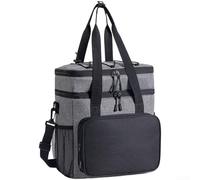 Insulated Lunch Tote Bag Featuring 600D Oxford Fabric and PEVA Aluminum Film for Temperature Control During Daily Use or Outdoor Picnic Trips (Gray + Black)