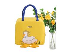 Insulated Lunch Tote Bag - Stylish Adult with Duck Design | Smooth Zipper Cooler Bag for Food Storage Students Office Workers, Reusable Lunch Bag for Commute Travel Outdoor Meal Packing