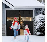 Insulated Magnetic Door Cover for Winter Fits 32"x80" Doors Weatherproof Thermal Barrier Patio & Front Door Draft Stopper (Black 250x190cm)