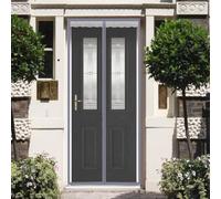 Insulated Magnetic Patio Door Curtain 85x230cm - Thermal Energy-Efficient Panel with Clear Tarp for Weather Protection Perfect for Homes & Outdoor Spaces