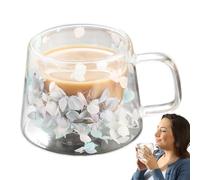Insulated Mug - Double Wall Double Wall Clear Coffee Mug, Elegant Design | 250ml Milk Cup Resistant Light Cappuccino Tea, Lightweight for Use