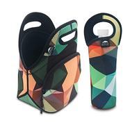 Insulated Neoprene Lunch Set: Lunch Bag + Water Bottle Sleeve | Lightweight with Rugged Zipper & Space for Larger Lunches | Washable, Nontoxic, Camouflage with Black Interior by Nordic by Nature