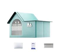 Insulated Outdoor Cat House Foldable Weatherproof Shelter Summer Cooling Cat House Weatherproof Pet Kennel Large Collapsible Tent Cave Bed for Outdoors Indoor，green
