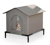 Insulated Outdoor Cat House for Winter,Keep Warmth Windproof Cat Shelter with Legs Waterproof Pet Cave for Outside Cats Kitty Puppy Warm Elevated Feet Stray Cats Tent (A,S-33 * 33CM)