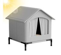 Insulated Outdoor Cat Houses - Elevated Waterproof Kennel With Cushion | Outdoor Shelter For Stray Cats | Waterproofing, Thermal Insulation, With Mat And Stand For Outdoor Use Kitten, Cats