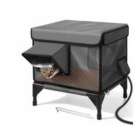 Insulated Outdoor Cat Shelter with Exits, Winter Outdoor Heated Cat House, Insulated Shelter Fully Insulated Cat House for Cats L